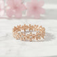 14K Gold  Dainty Daisy Lab Grown Eternity Band