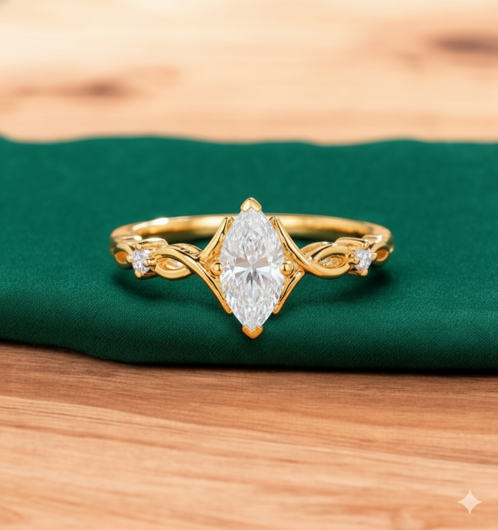 0.536ct Marquise Lab Grown Diamond Engagement Ring