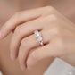 Vintage Cluster 0.6ct Round Cut Lab Grown Diamond Engagement Ring