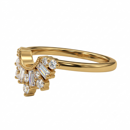 gold baguette diamond band​

