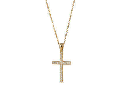 14K Gold Lab-Grown Cross Necklace – Dainty Religious Jewelry