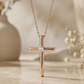 0.100 Ct Moissanite Cross Necklace – Solid Gold Pendant