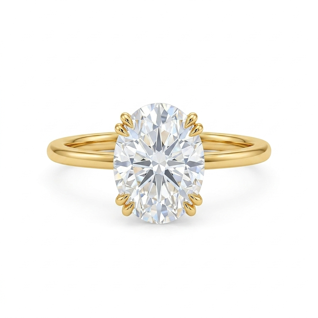 2.50 ct Oval Cut Lab Grown Diamond Solitaire Engagement Ring
