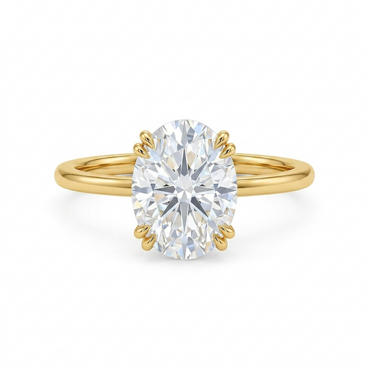 2.50 ct Oval Cut Lab Grown Diamond Solitaire Engagement Ring