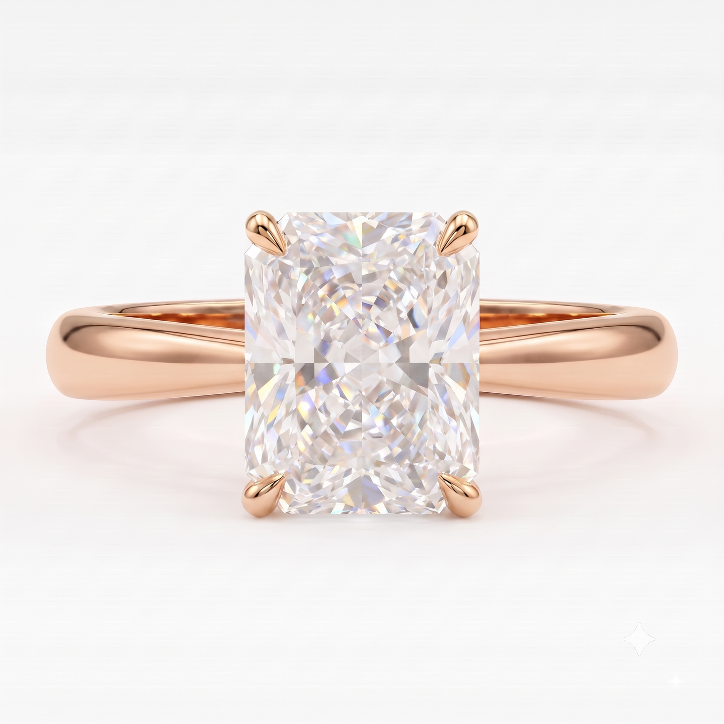 1.00CT Radiant Cut Lab Grown Diamond Engagement Ring