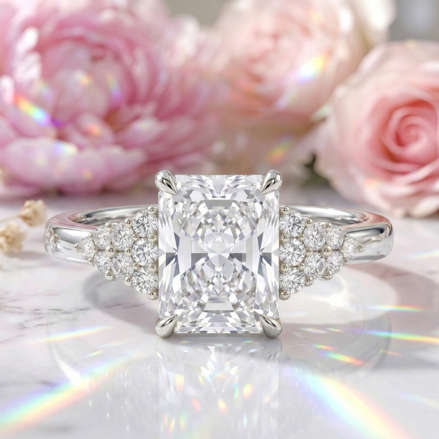 2.40 Ct Radiant Lab Grown Diamond Ring