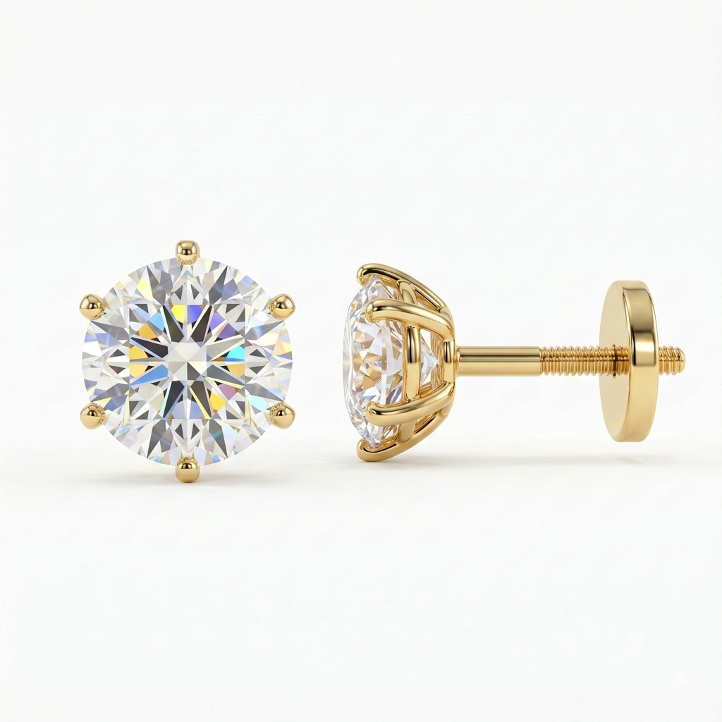 0.160ct Lab Grown Diamond Flat Back Stud Earrings