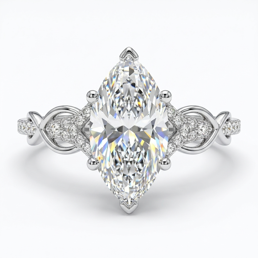 1.10 ct Marquise Lab-Grown Diamond Engagement Ring