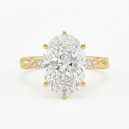 1.00ct Oval Cut Lab Grown Diamond Solitaire Elegant Engagement Ring