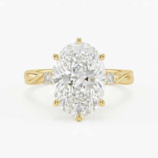 1.00ct Oval Cut Lab Grown Diamond Solitaire Elegant Engagement Ring