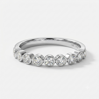 0.320 ct Diamond Half Eternity Ring - Bezel Set Lab Diamond Band