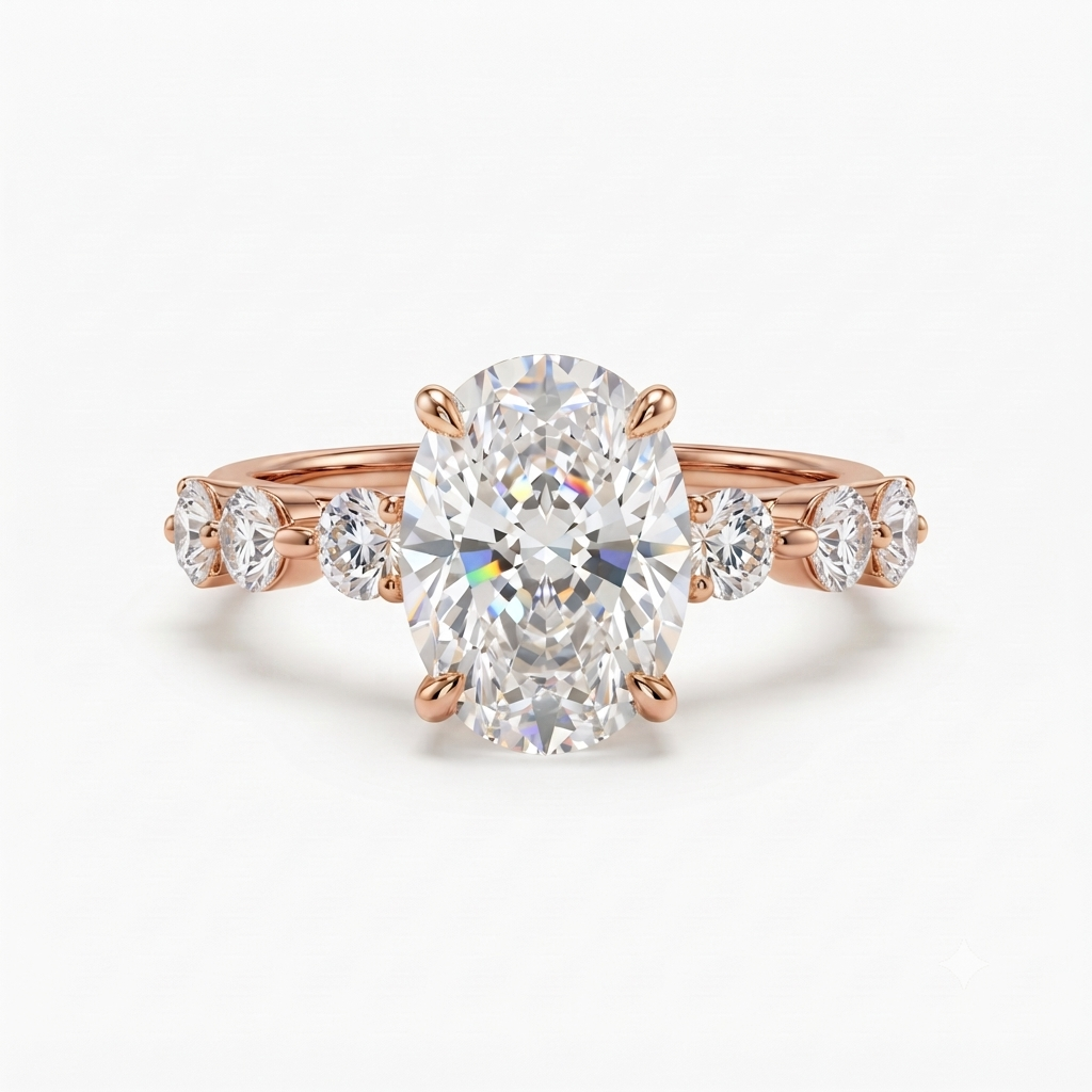 oval lab grown diamond engagement ring
