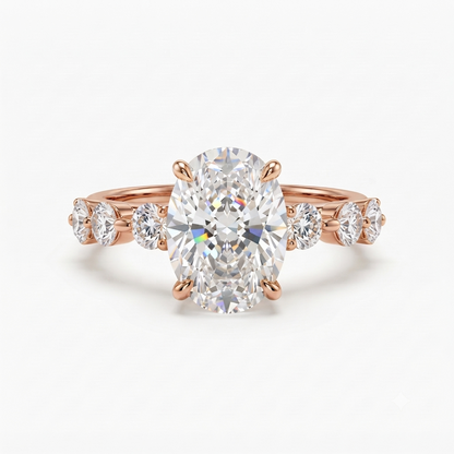 oval lab grown diamond engagement ring