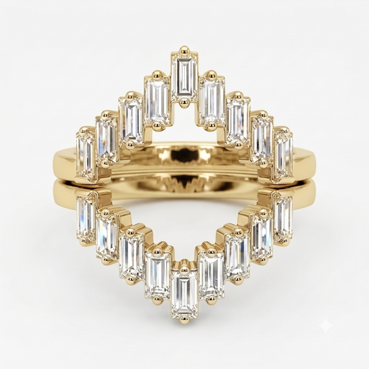 baguette lab grown diamond wedding band