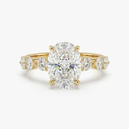 oval cut lab grown diamond classic engagement ring