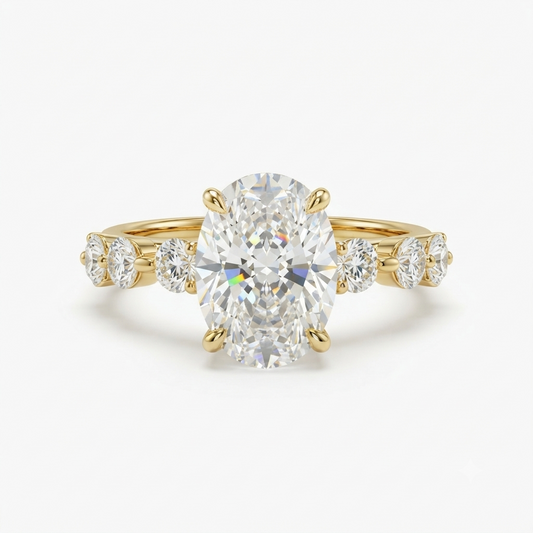 oval cut lab grown diamond classic engagement ring