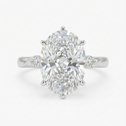 1.00ct Oval Cut Lab Grown Diamond Solitaire Elegant Engagement Ring