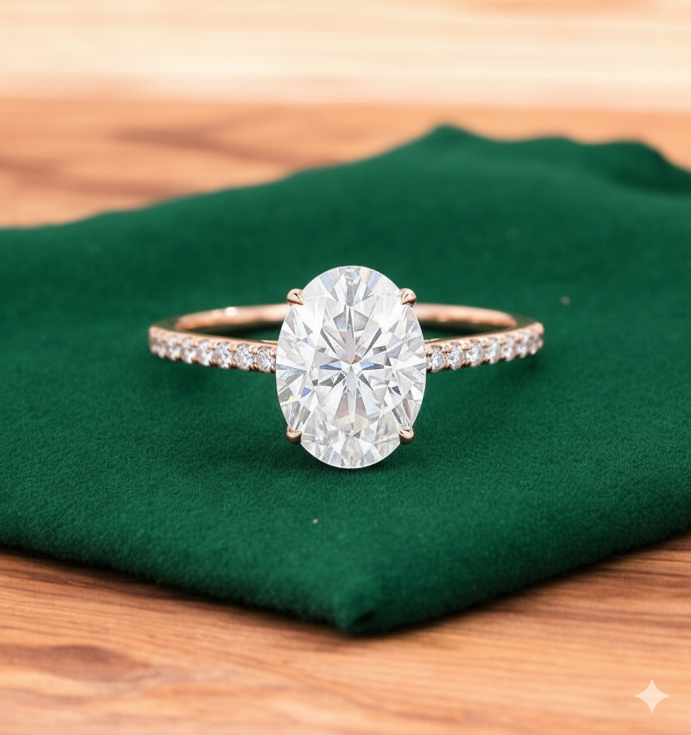 2.680 ct Oval Shaped Lab Grown Diamond Engagement Ring