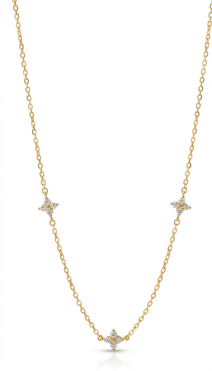 dainty gold diamond necklace