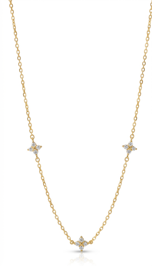 dainty gold diamond necklace
