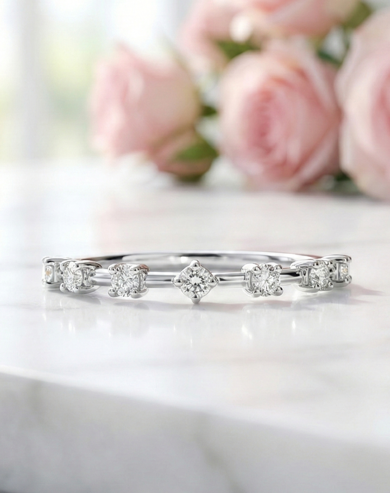 1.470 Ct Half Eternity Lab-Grown Ring