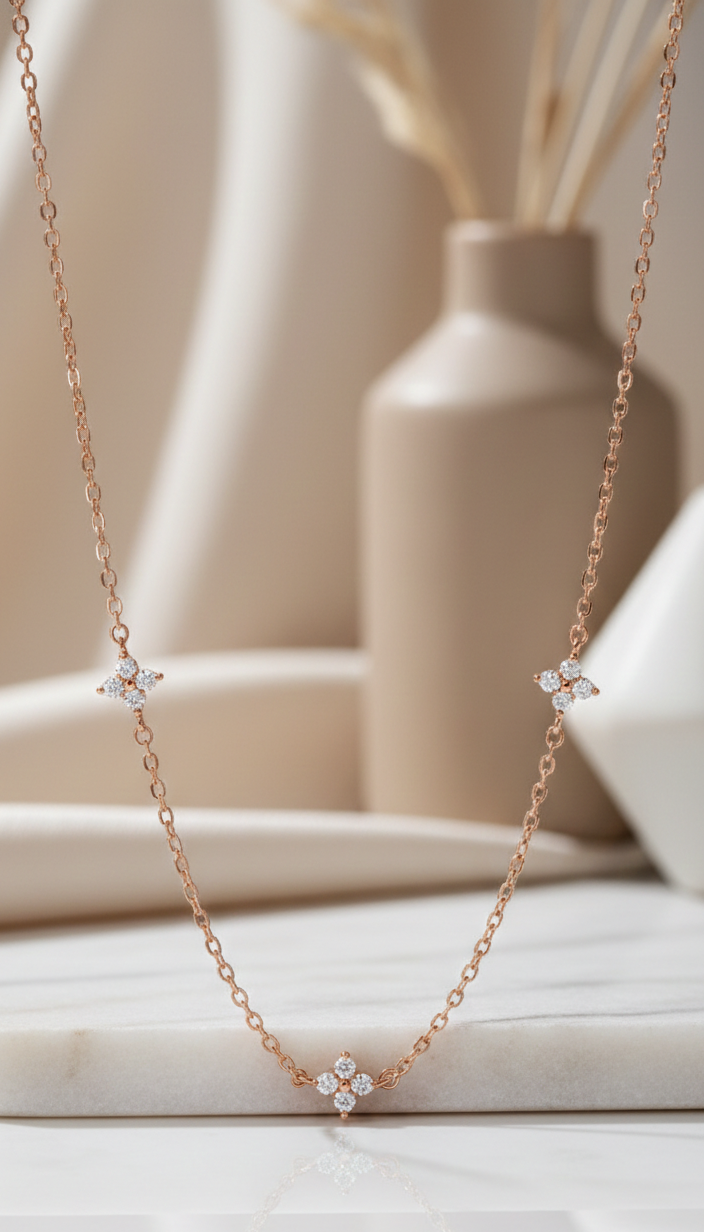 dainty diamond station necklace​

