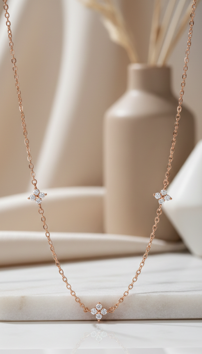dainty diamond station necklace​

