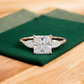2.350 ct Princess Cut Lab Grown Diamond Engagement Ring • Three Stone Bridal Ring