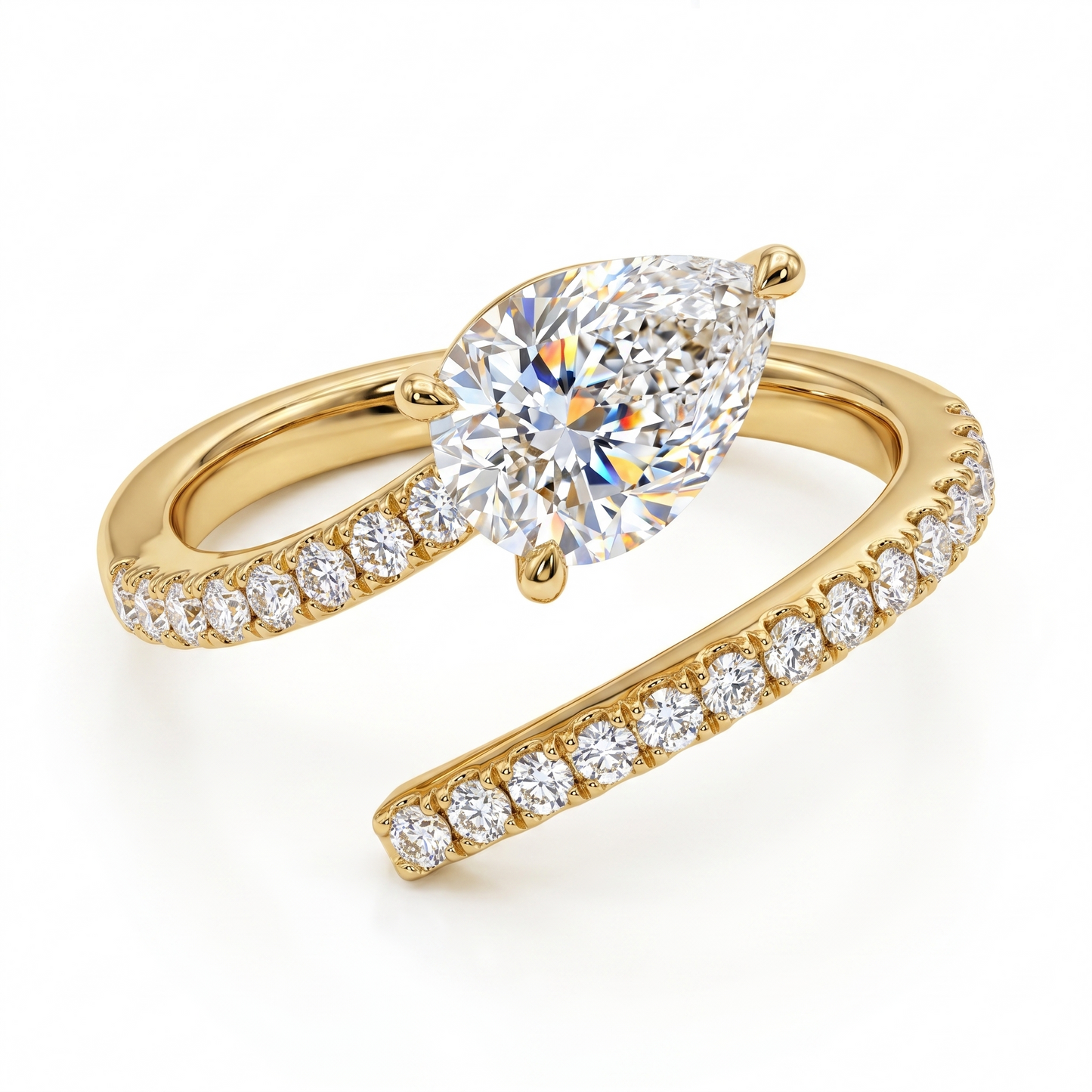 1.300 CT Pear Shape Natural Diamond Engagement Ring