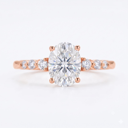1.660CT Oval Lab Grown Diamond Engagement Ring