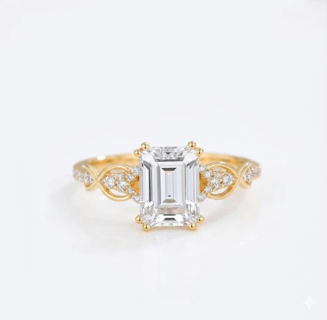 1.80 ct Emerald-Cut Lab-Grown Diamond Engagement Ring