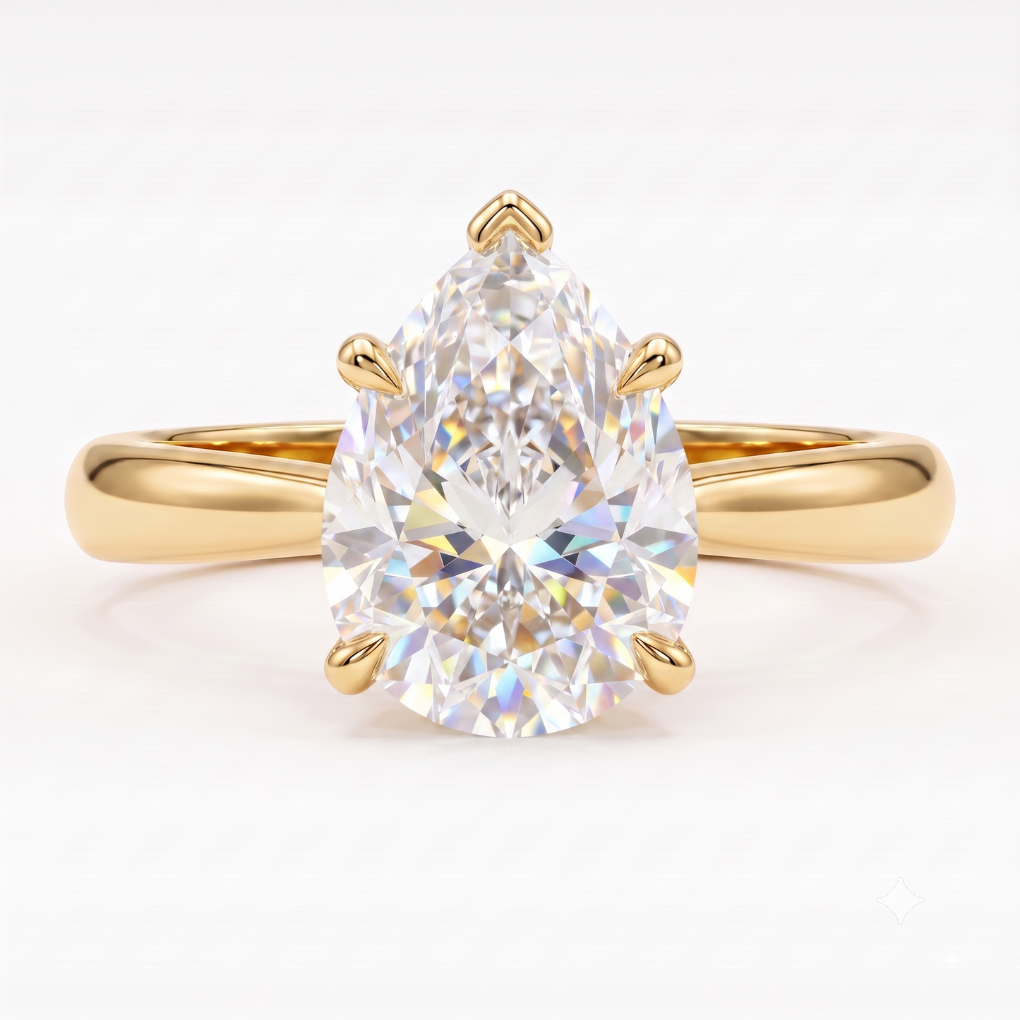 1.00CT Pear Cut Lab Grown Diamond Engagement Ring