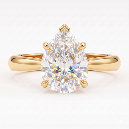 1.00CT Pear Cut Lab Grown Diamond Engagement Ring