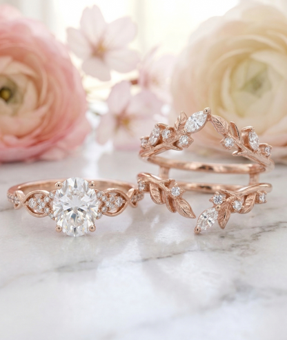 leaf engagement ring set​

