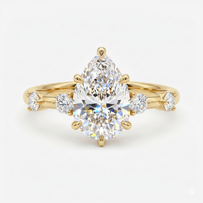 2.00ct Pear shaped cut Lab-Grown engagement Ring