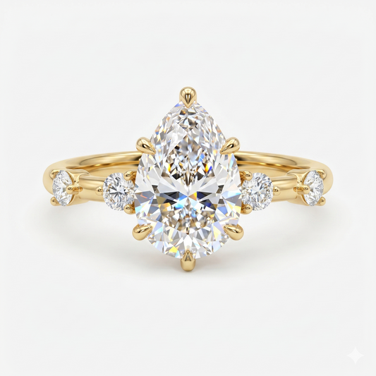 2.00ct Pear shaped cut Lab-Grown engagement Ring