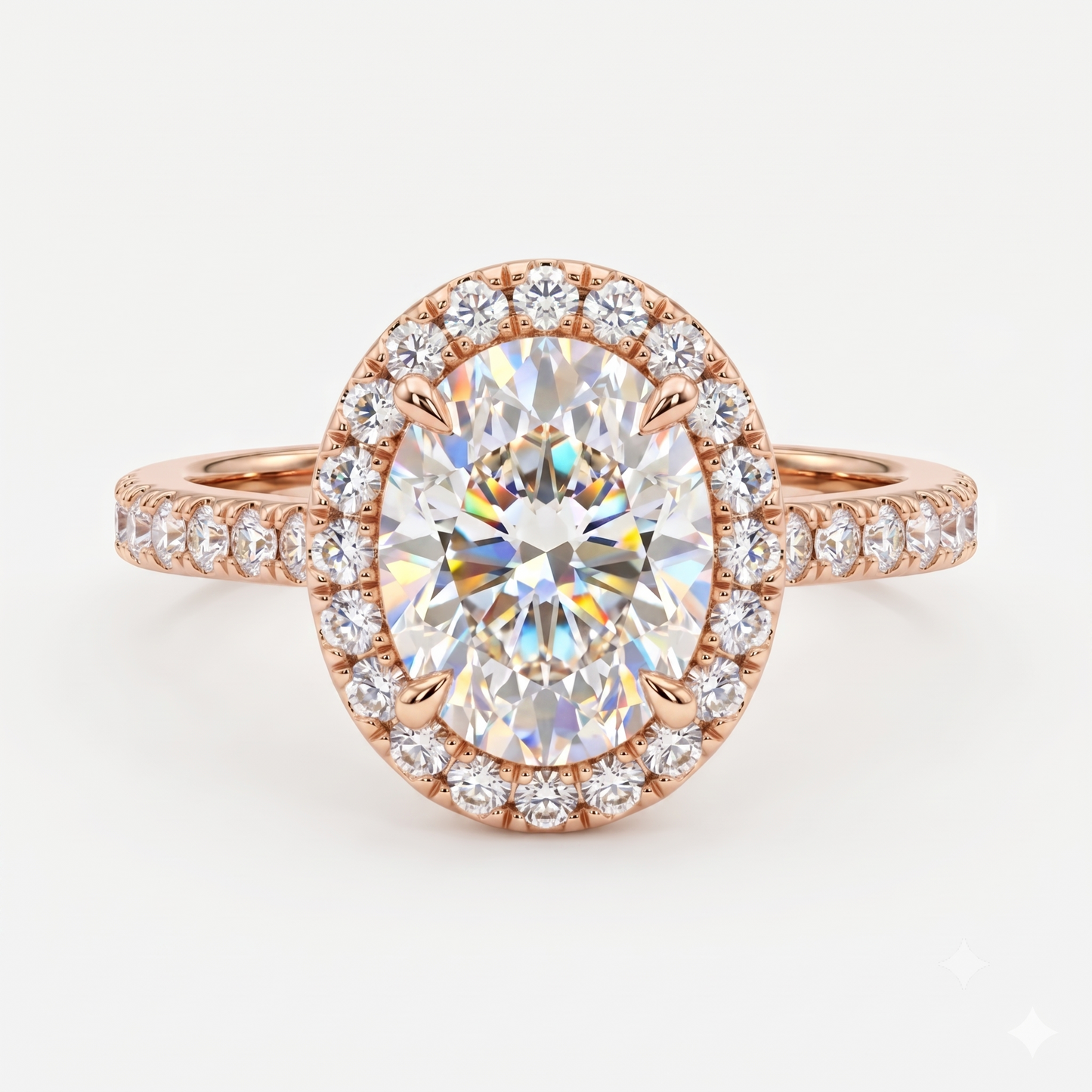 2.00ct Oval cut Halo Lab-Grown engagement ring