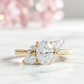 Elegant 1.70 CT Oval Engagement Ring – 14K Gold Cluster Design