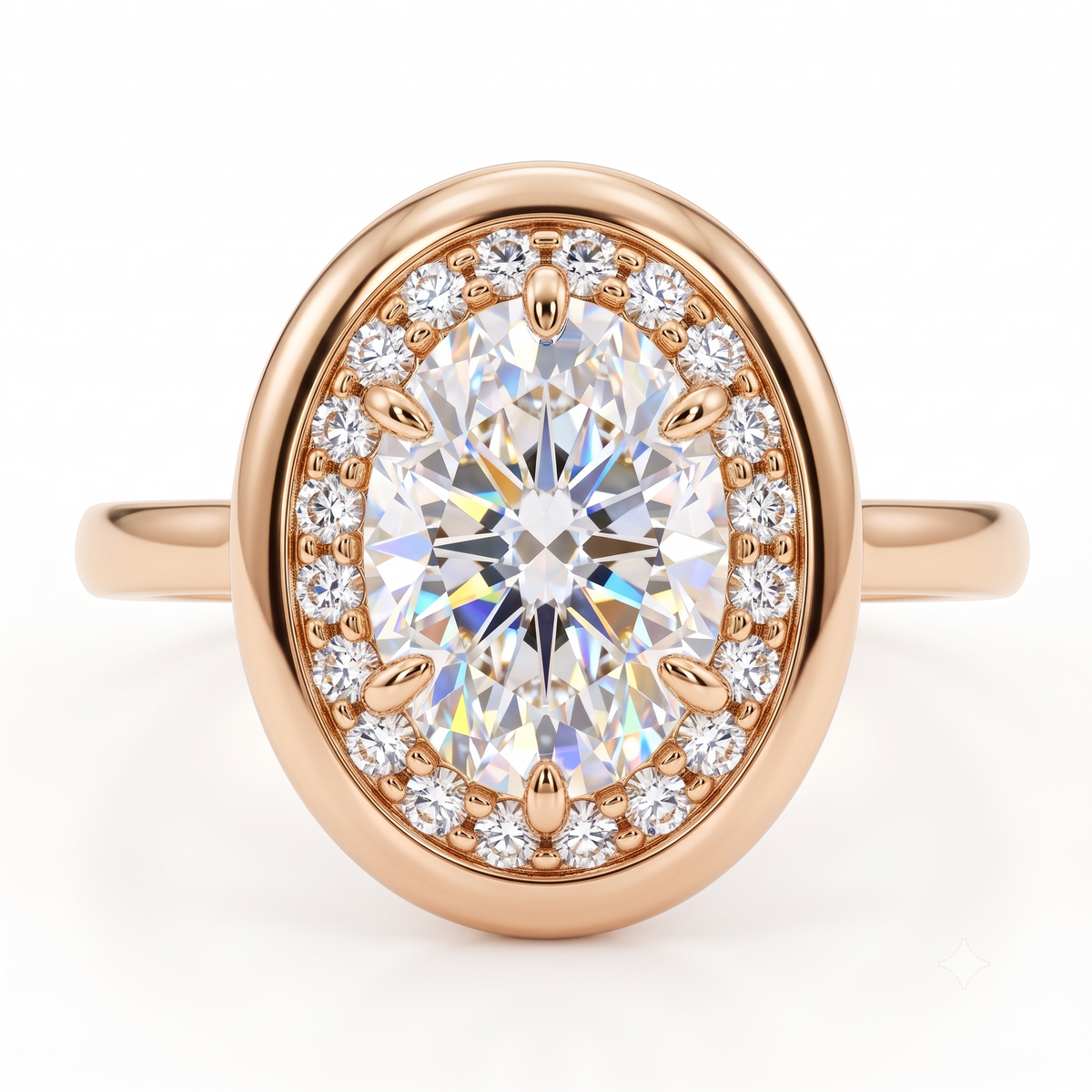 white gold oval engagement rings with halo​

