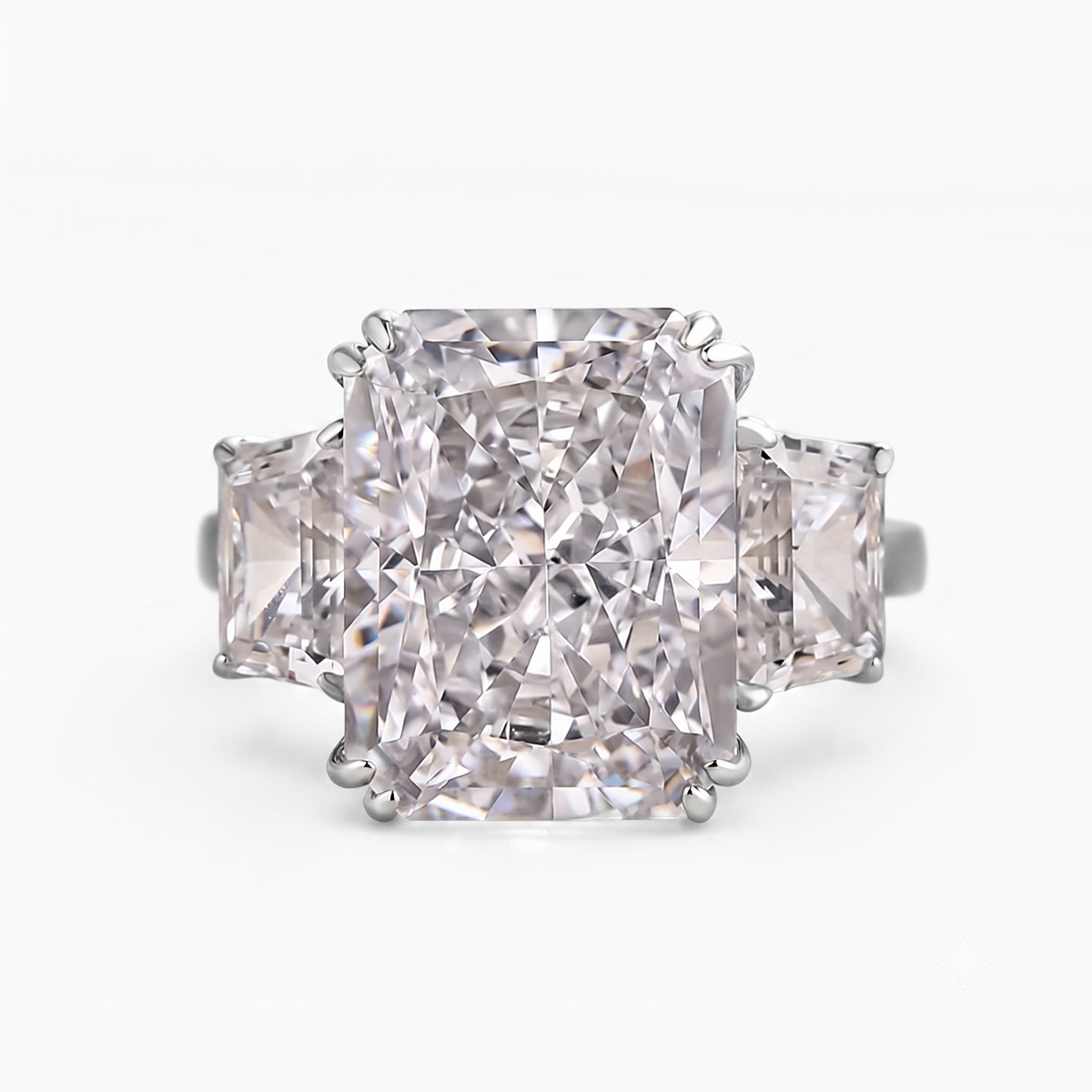 2.0CT Radiant Cut Three Stone Lab-Grown Engagement Ring
