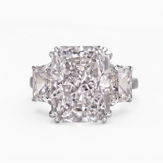 2.0CT Radiant Cut Three Stone Lab-Grown Engagement Ring