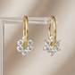 Lab Grown Diamond Hoop Earrings • Floral Cluster Gold Huggies