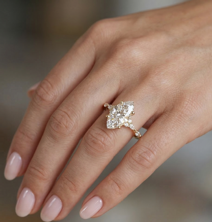 2.410 ct marquise Lab Grown Diamond Side Stone Engagement Ring