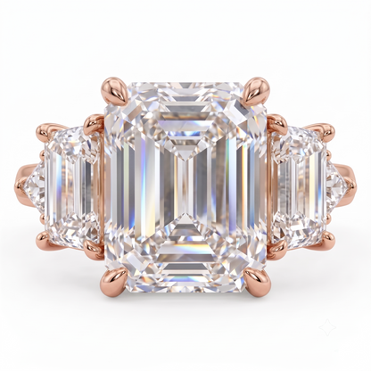 1.00ctw Three Stone Emerald Cut Lab-GrownEngagement Ring