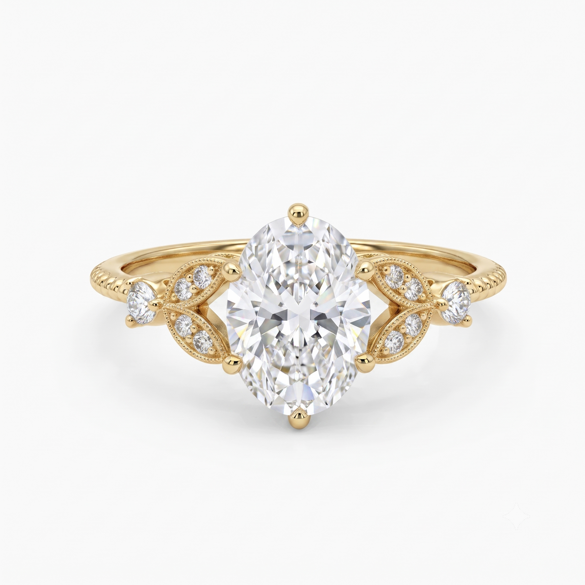 1.320 Ct Oval Lab Diamond Ring – Vintage Art-Deco Engagement Piece