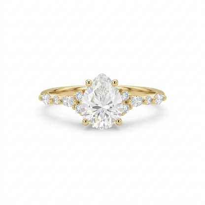 Pear Shaped Lab Grown Diamond Engagement Ring