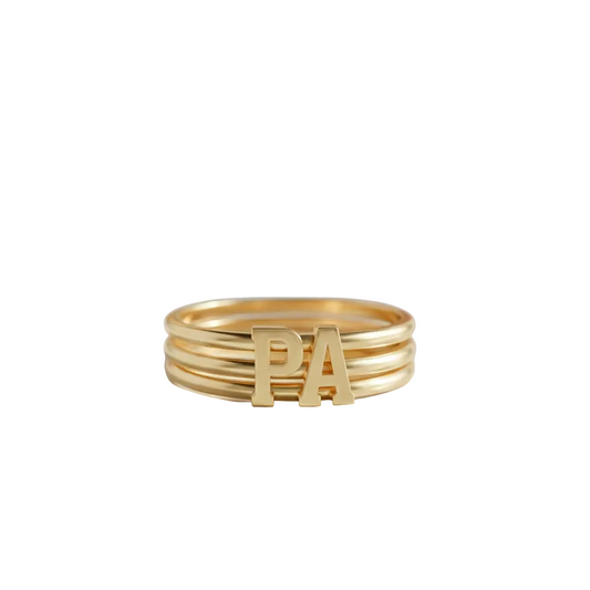 Custom Letter Ring – Solid Gold Initial Personalized Ring