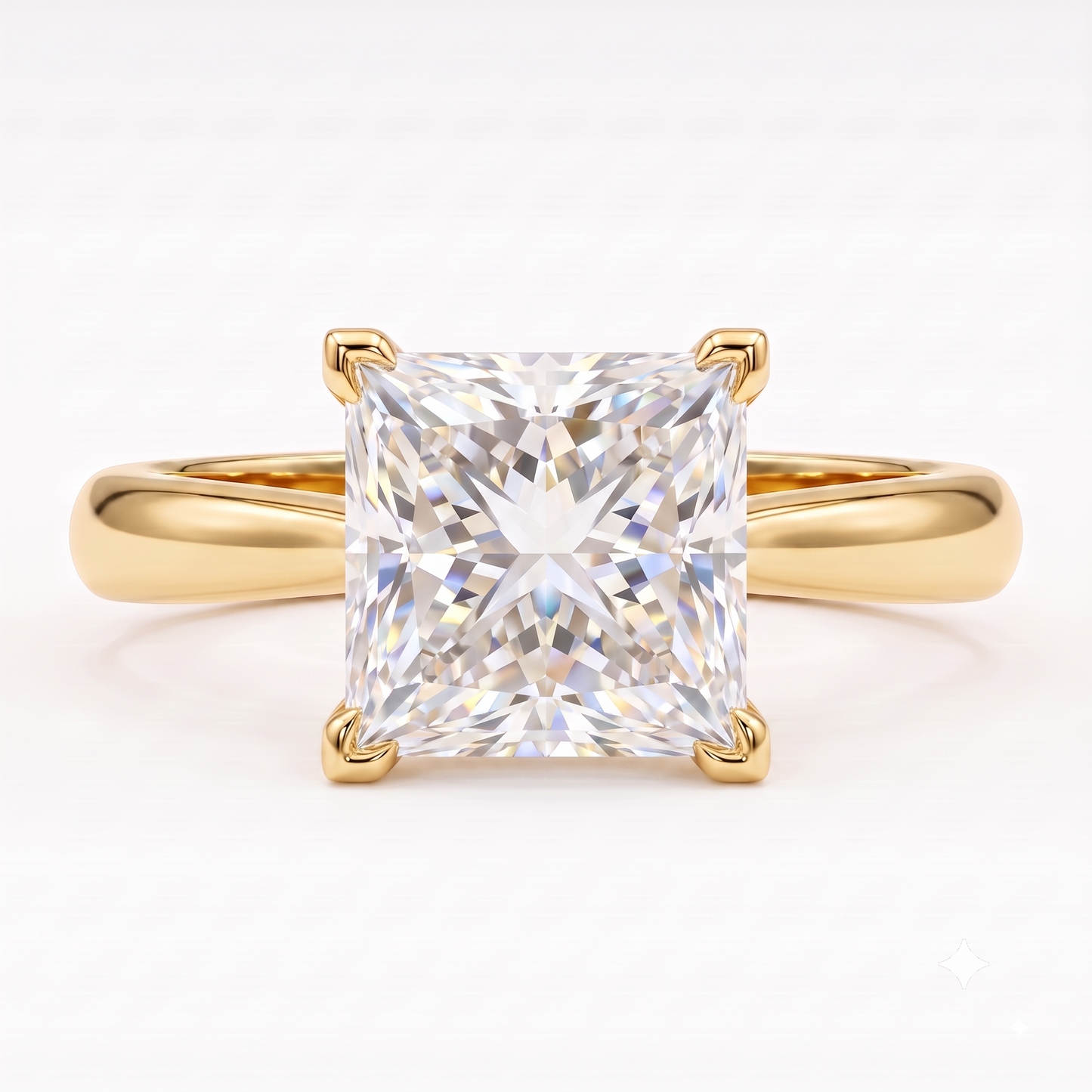 1.00CT Princess Cut Lab Grown Diamond Engagement Ring