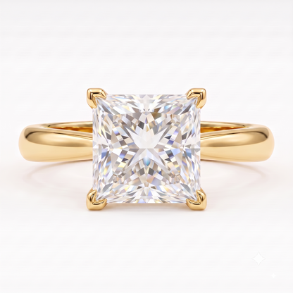 1.00CT Princess Cut Lab Grown Diamond Engagement Ring