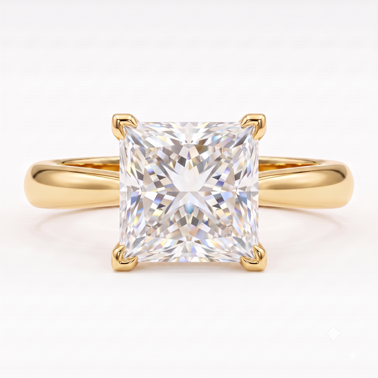 1.00CT Princess Cut Lab Grown Diamond Engagement Ring